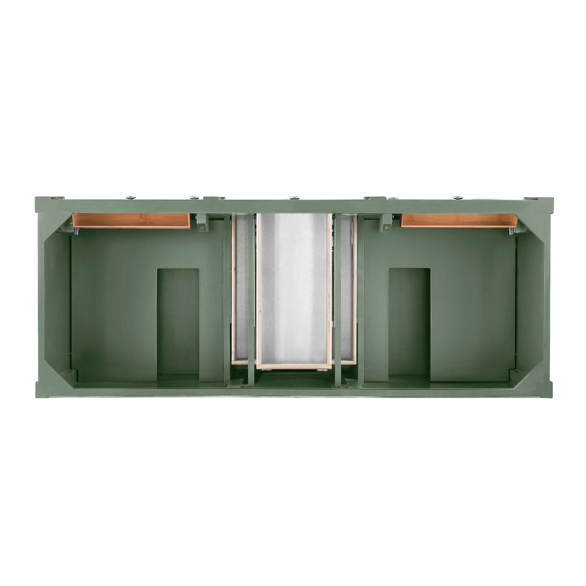 James Martin Vanities Brittany 60" Smokey Celadon Double Vanity With 3 CM Phantome Eclos Top