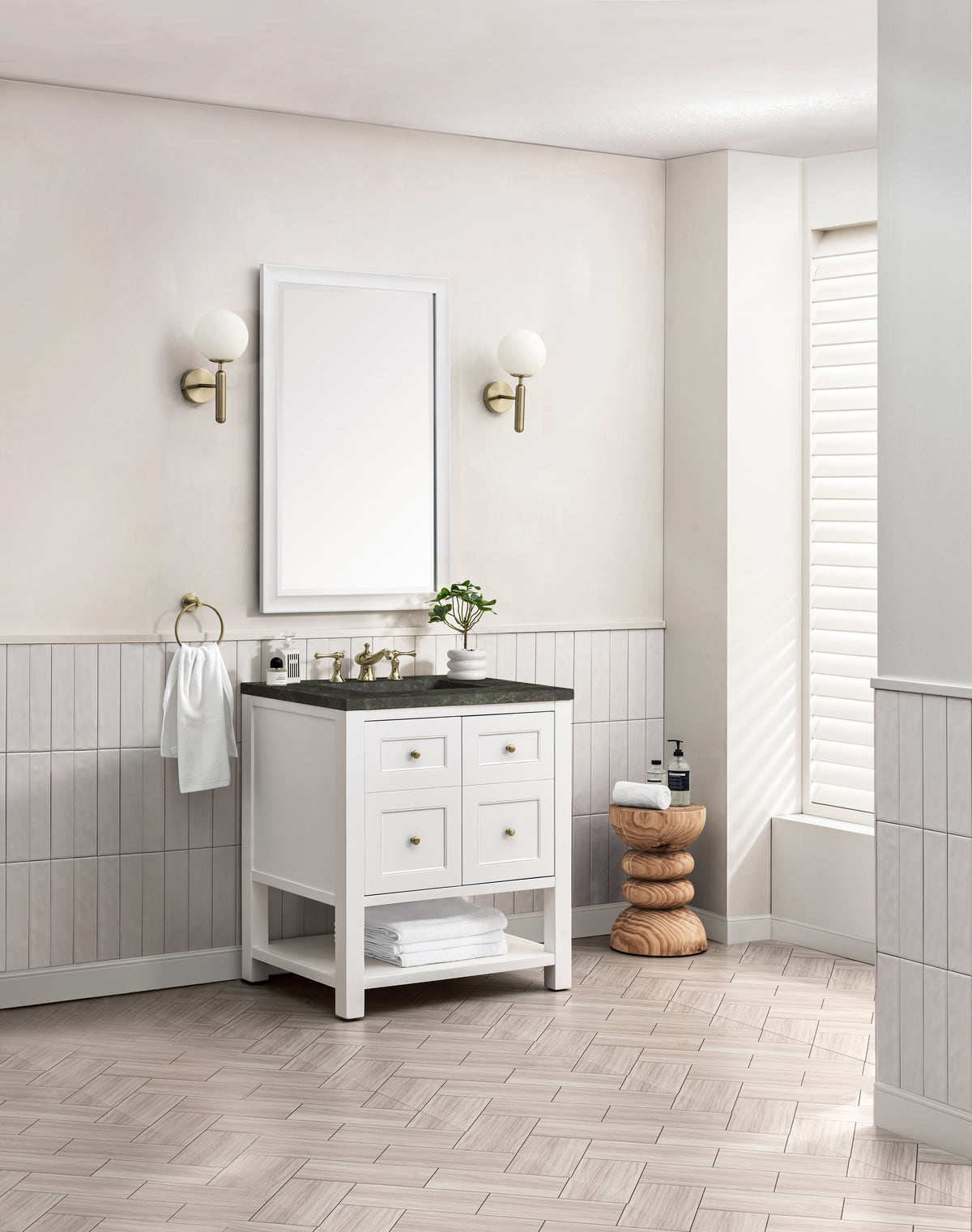 James Martin Vanities Breckenridge 30" Bright White Single Vanity With 3cm Phantome Eclos Top
