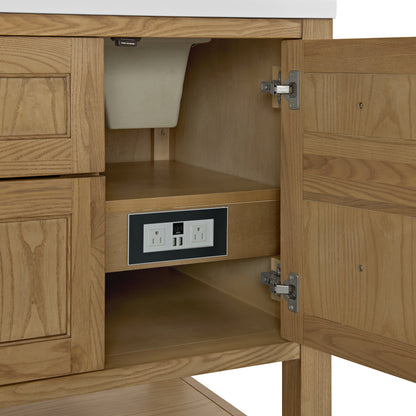 James Martin Vanities Breckenridge 60" Light Natural Oak Double Vanity Light