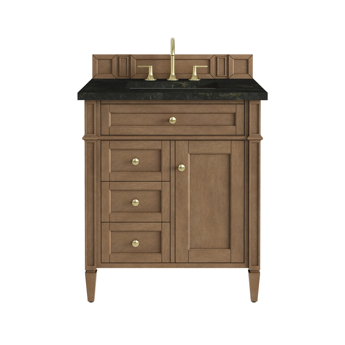 James Martin Vanities Brittany 30" Pecan Single Vanity With 3 CM Phantome Eclos Top