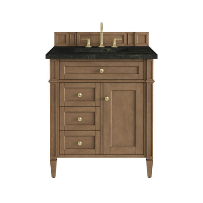 James Martin Vanities Brittany 30" Pecan Single Vanity With 3 CM Phantome Eclos Top
