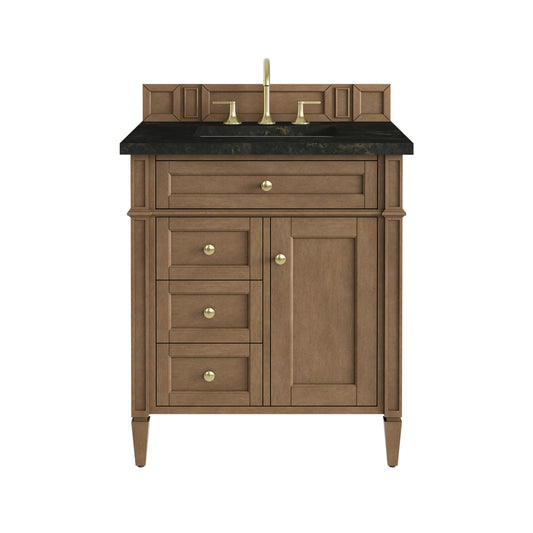 James Martin Vanities Brittany 30" Pecan Single Vanity With 3 CM Phantome Eclos Top