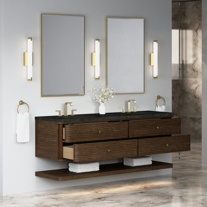 James Martin Vanities Allamari 72" Sable Double Vanity With 3 CM Phantome Eclos Top
