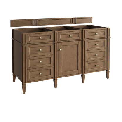 James Martin Vanities Brittany 60" Pecan Single Vanity With 3 CM Lime Delight Silestone Top