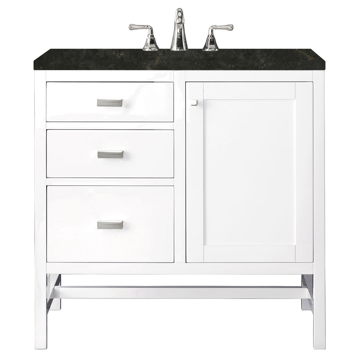 James Martin Vanities Addison 36" Glossy White Single Vanity With 3 CM Phantome Eclos Top