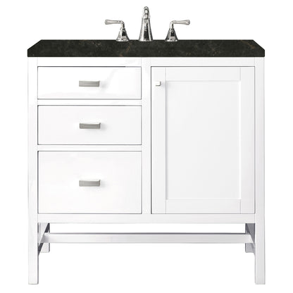 James Martin Vanities Addison 36" Glossy White Single Vanity With 3 CM Phantome Eclos Top