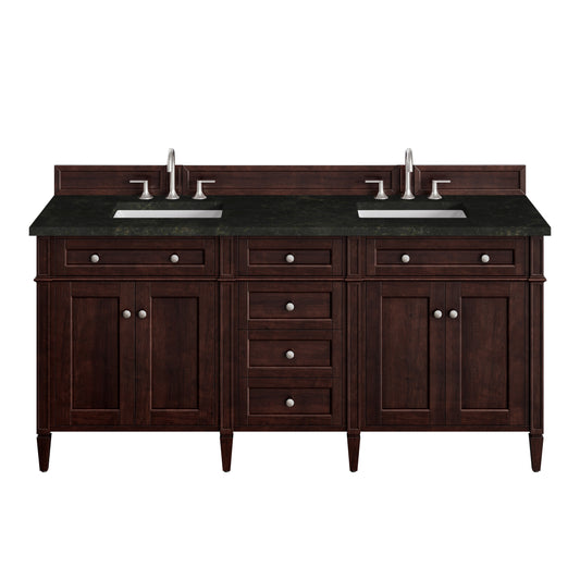 James Martin Vanities Brittany 72" Burnished Mahogany Double Vanity With 3 CM Phantome Eclos Top