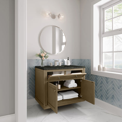 James Martin Vanities Chicago 36" Walnut Whisper Single Vanity With 3 CM Phantome Eclos Top
