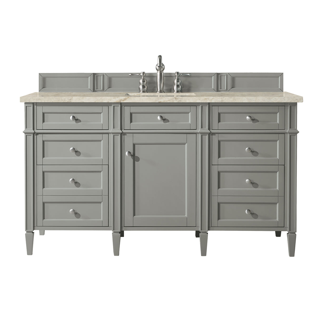 James Martin Vanities Brittany 60" Urban Gray Single Vanity With 3 CM Tajnar Eclos Top