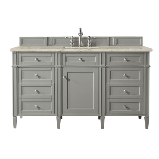 James Martin Vanities Brittany 60" Urban Gray Single Vanity With 3 CM Tajnar Eclos Top and FreePower Wireless Charger
