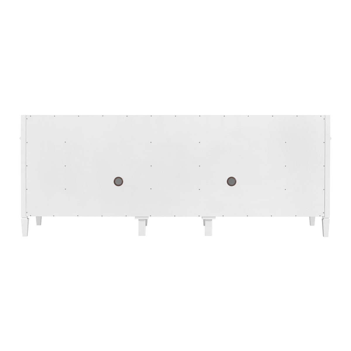 James Martin Vanities Brittany 84" Bright White Double Vanity With 3 CM Eternal Jasmine Pearl Top and FreePower Wireless Charger