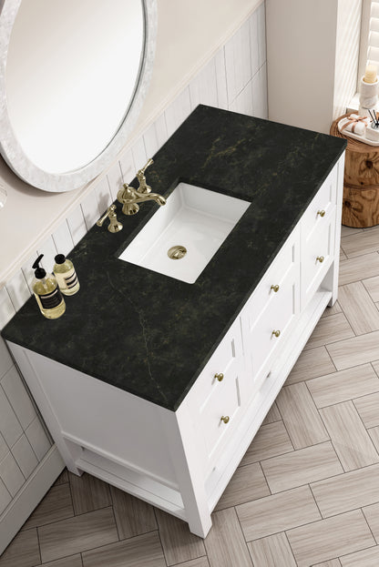 James Martin Vanities Breckenridge 48" Bright White Single Vanity With 3cm Phantome Eclos Top