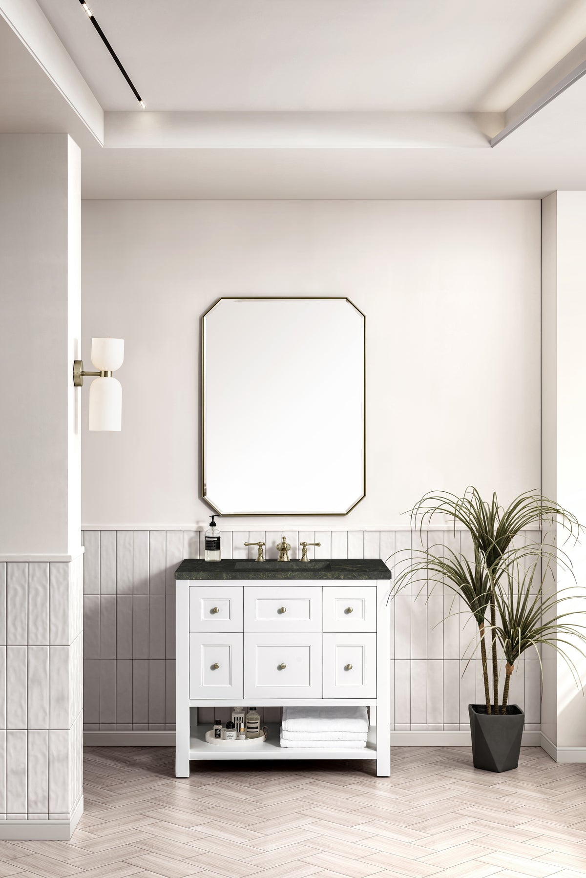 James Martin Vanities Breckenridge 36" Bright White Single Vanity With 3cm Phantome Eclos Top