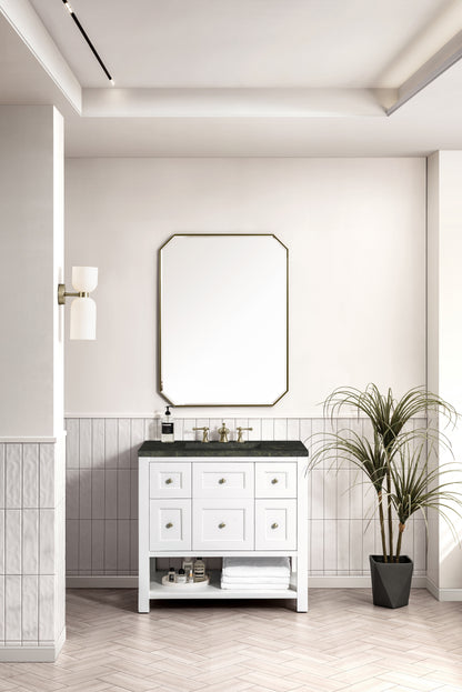 James Martin Vanities Breckenridge 36" Bright White Single Vanity With 3cm Phantome Eclos Top