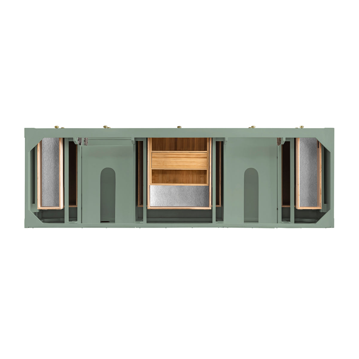 James Martin Vanities Breckenridge 72" Smokey Celadon Double Vanity With 3cm Siberian Silestone Top and FreePower Wireless Charger