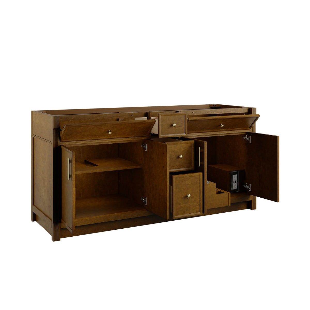 James Martin Vanities Bellshire 72" Honey Oak Double Vanity With 3 CM Tajnar Eclos Top and FreePower Wireless Charger