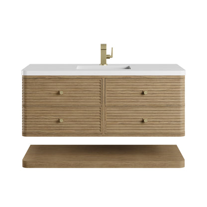James Martin Vanities Allamari 48" Dune Mist Single Vanity With Single Hole 3 CM White Zeus Silestone Top