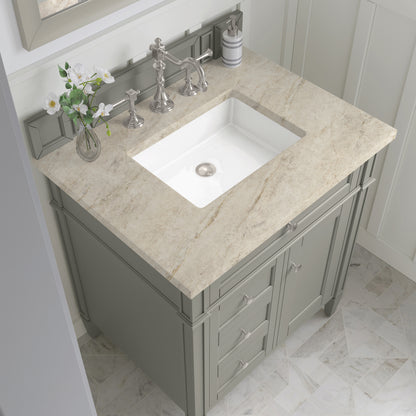 James Martin Vanities Brittany 30" Urban Gray Single Vanity With 3 CM Tajnar Eclos Top