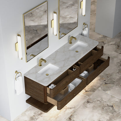 James Martin Vanities Allamari 72" Sable Double Vanity With Single Hole 3 CM Victorian Silver Silestone Top