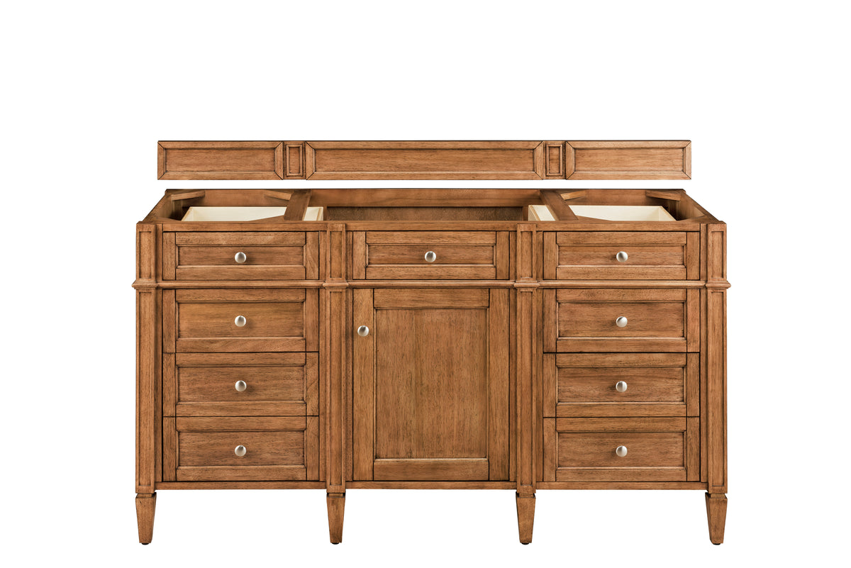 James Martin Vanities Brittany 60" Saddle Brown Single Vanity With 3 CM Phantome Eclos Top
