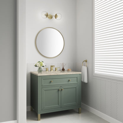 James Martin Vanities Chicago 36" Smokey Celadon Single Vanity With 3 CM Tajnar Eclos Top