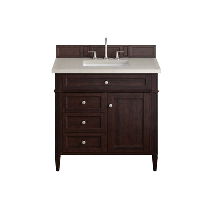 James Martin Vanities Brittany 36" Burnished Mahogany Single Vanity With 3 CM Siberian Silestone Top