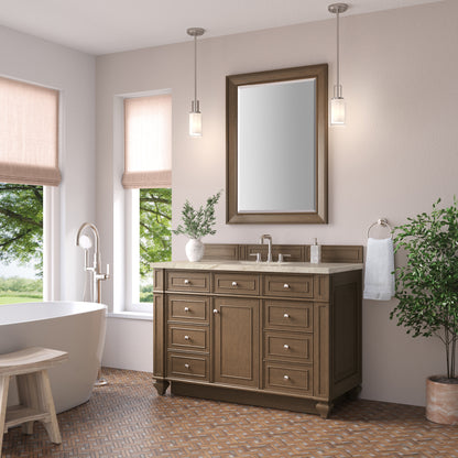 James Martin Vanities Bristol 48" Saddle Brown Single Vanity With 3 CM Tajnar Eclos Top