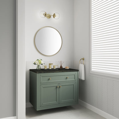 James Martin Vanities Chicago 36" Smokey Celadon Single Vanity With 3 CM Phantome Eclos Top