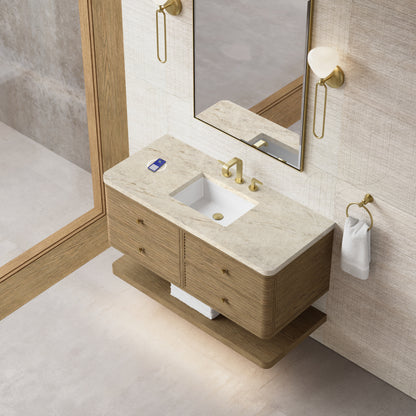 James Martin Vanities Allamari 48" Dune Mist Single Vanity With 3 CM Tajnar Eclos Top and FreePower Wireless Charger