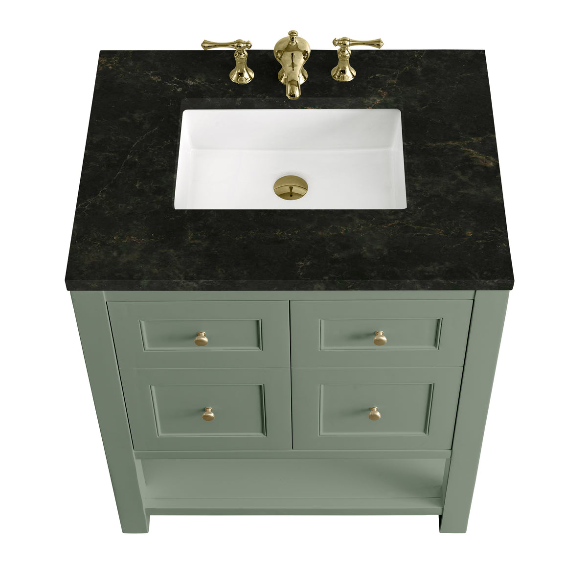 James Martin Vanities Breckenridge 30" Smokey Celadon Single Vanity With 3cm Phantome Eclos Top