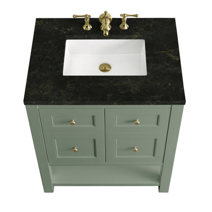 James Martin Vanities Breckenridge 30" Smokey Celadon Single Vanity With 3cm Phantome Eclos Top