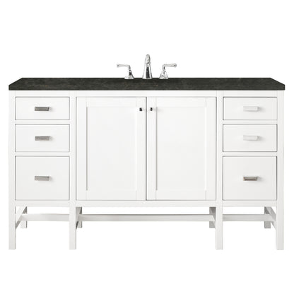 James Martin Vanities Addison 60" Glossy White Single Vanity With 3 CM Phantome Eclos Top