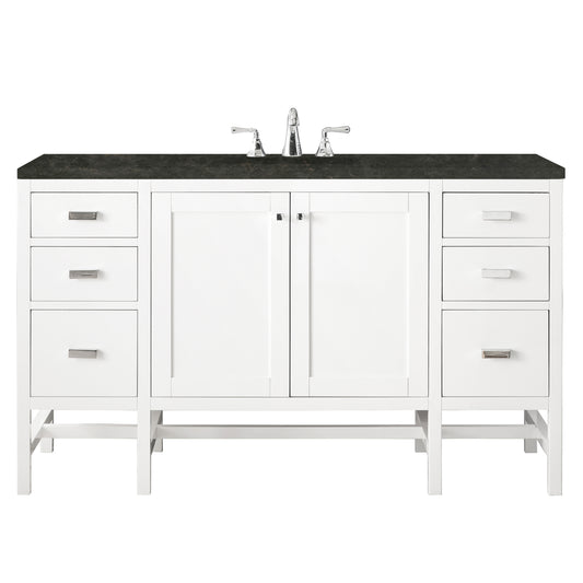 James Martin Vanities Addison 60" Glossy White Single Vanity With 3 CM Phantome Eclos Top