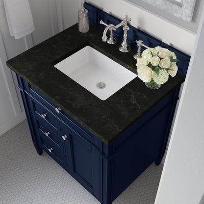 James Martin Vanities Brittany 30" Victory Blue Single Vanity With 3 CM Phantome Eclos Top