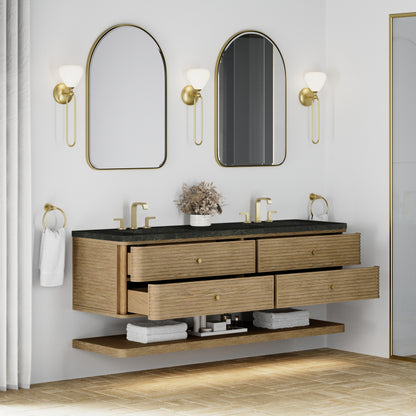 James Martin Vanities Allamari 72" Dune Mist Double Vanity With 3 CM Phantome Eclos Top