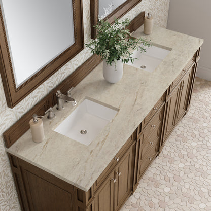 James Martin Vanities Bristol 72" Saddle Brown Double Vanity With 3 CM Tajnar Eclos Top