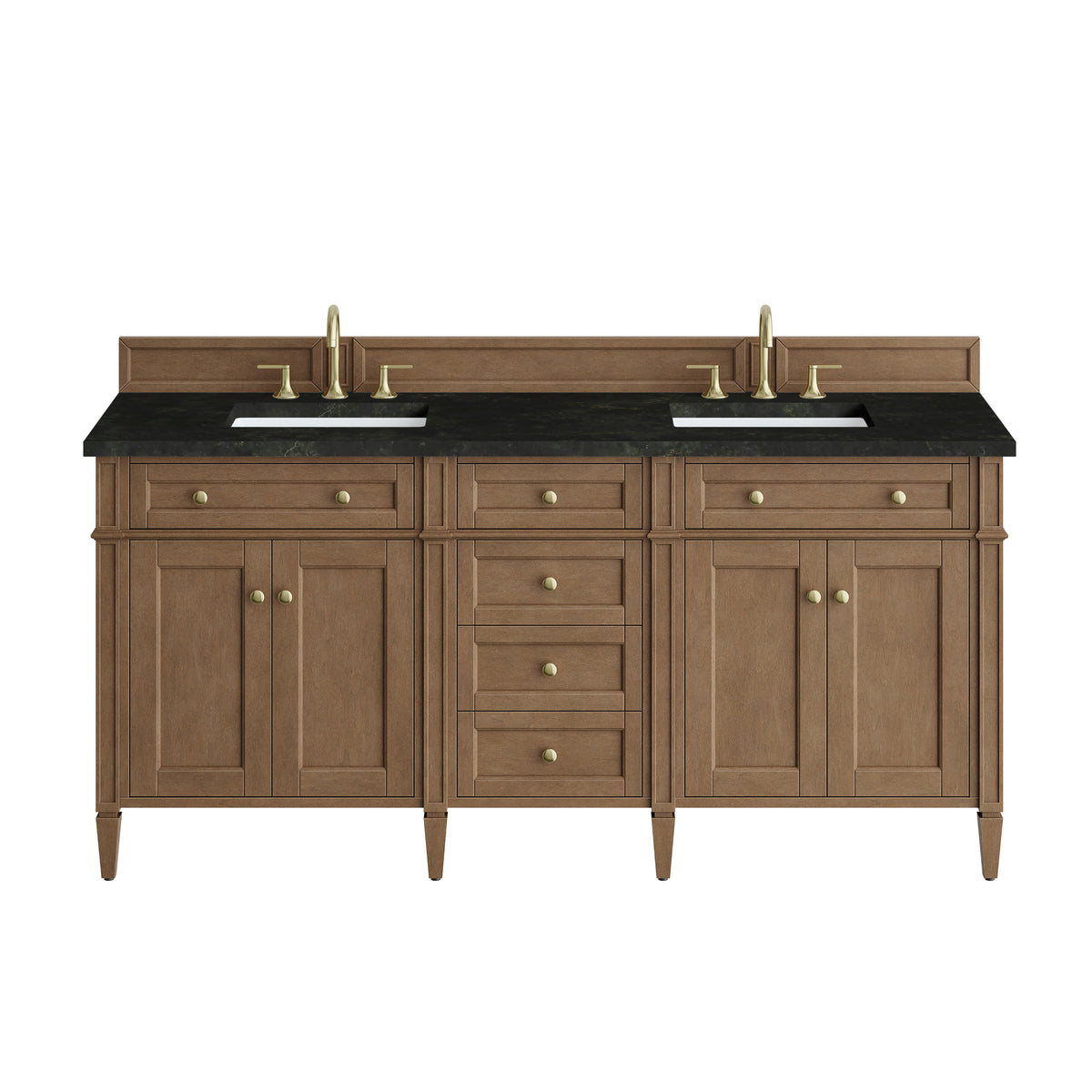 James Martin Vanities Brittany 72" Pecan Double Vanity With 3 CM Phantome Eclos Top
