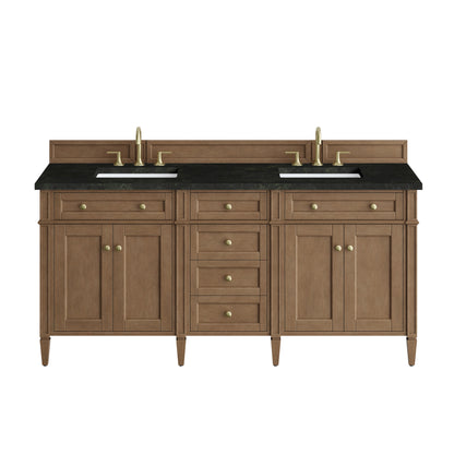 James Martin Vanities Brittany 72" Pecan Double Vanity With 3 CM Phantome Eclos Top