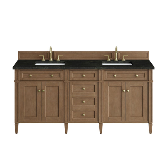 James Martin Vanities Brittany 72" Pecan Double Vanity With 3 CM Phantome Eclos Top