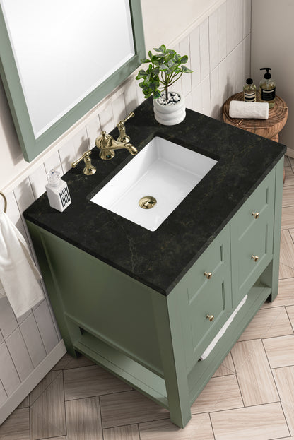 James Martin Vanities Breckenridge 30" Smokey Celadon Single Vanity With 3cm Phantome Eclos Top