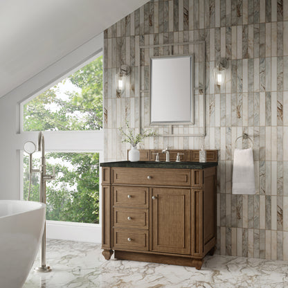 James Martin Vanities Bristol 36" Saddle Brown Single Vanity With 3 CM Phantome Eclos Top