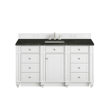 James Martin Vanities Bristol 60" Bright White Single Vanity With 3 CM Phantome Eclos Top