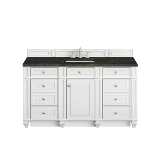 James Martin Vanities Bristol 60" Bright White Single Vanity With 3 CM Phantome Eclos Top