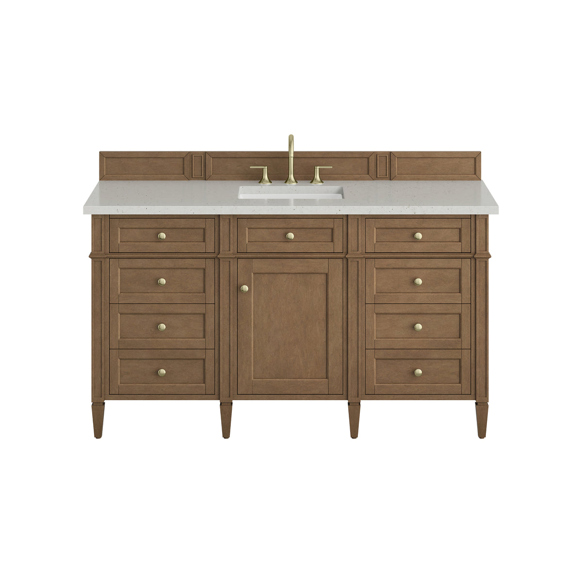 James Martin Vanities Brittany 60" Pecan Single Vanity With 3 CM Lime Delight Silestone Top