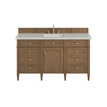 James Martin Vanities Brittany 60" Pecan Single Vanity With 3 CM Lime Delight Silestone Top