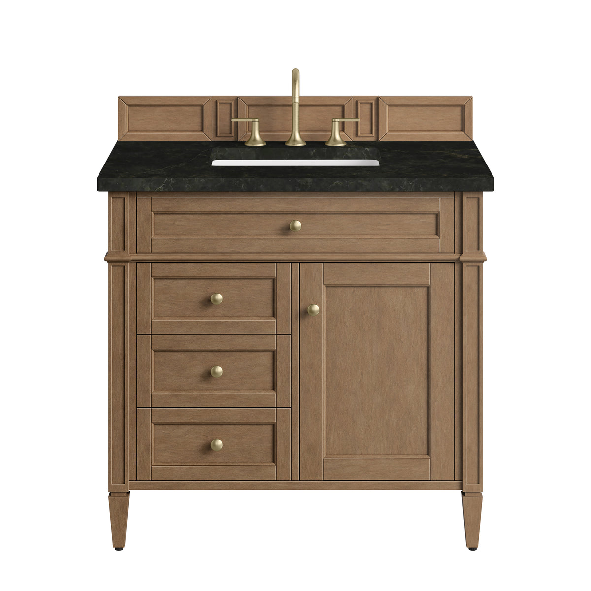 James Martin Vanities Brittany 36" Pecan Single Vanity With 3 CM Phantome Eclos Top