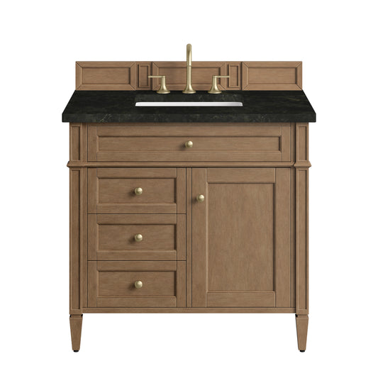 James Martin Vanities Brittany 36" Pecan Single Vanity With 3 CM Phantome Eclos Top