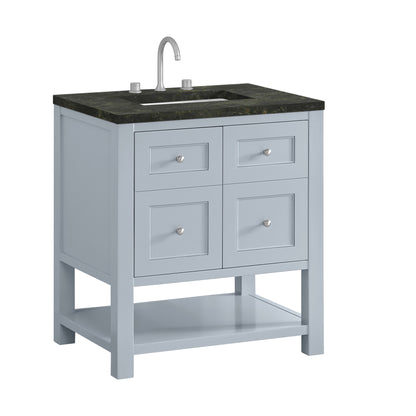 James Martin Vanities Breckenridge 30" Serenity Blue Single Vanity With 3cm Phantome Eclos Top