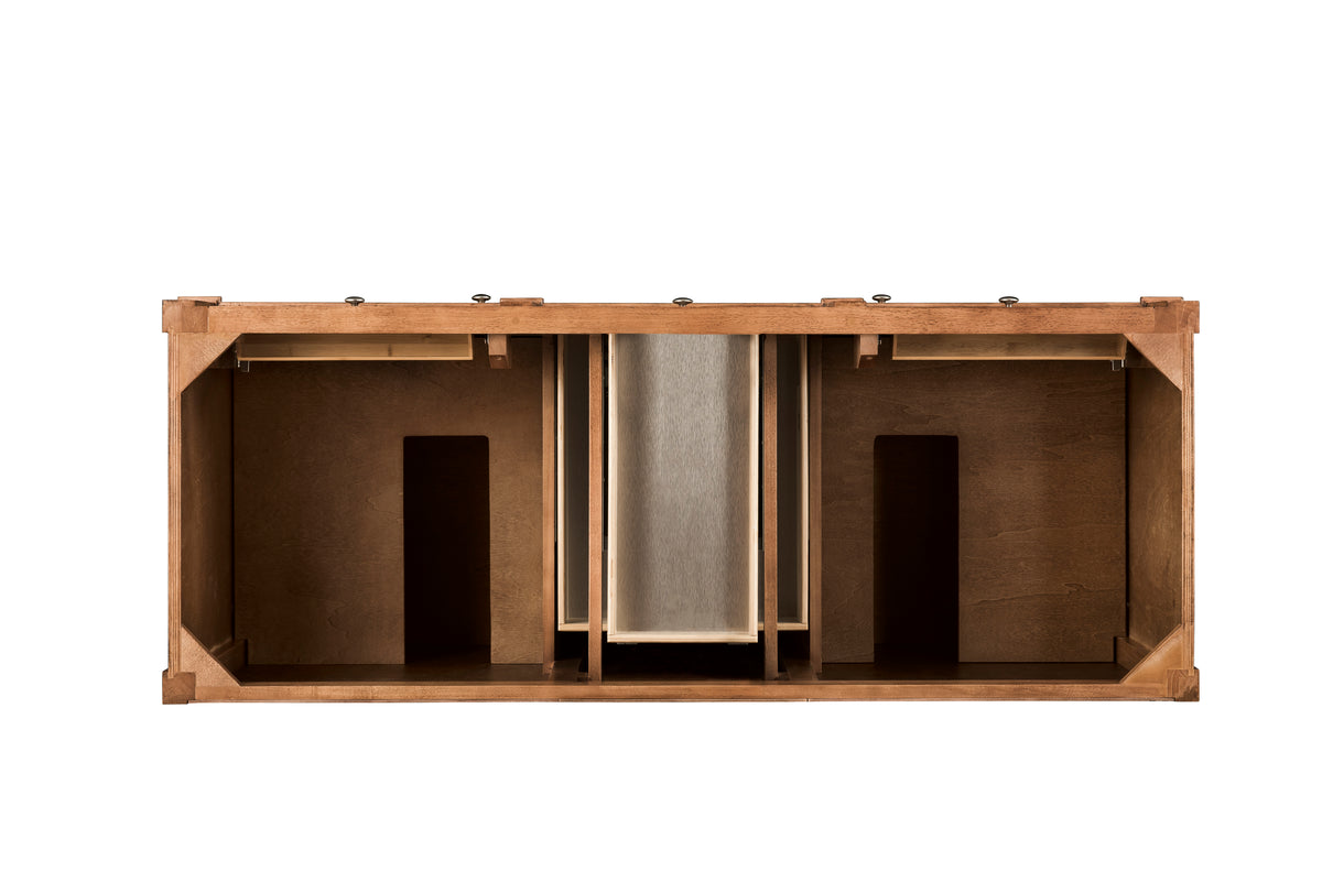 James Martin Vanities Brittany 60" Saddle Brown Double Vanity With 3 CM Siberian Silestone Top