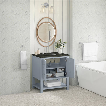 James Martin Vanities Breckenridge 30" Serenity Blue Single Vanity With 3cm Phantome Eclos Top
